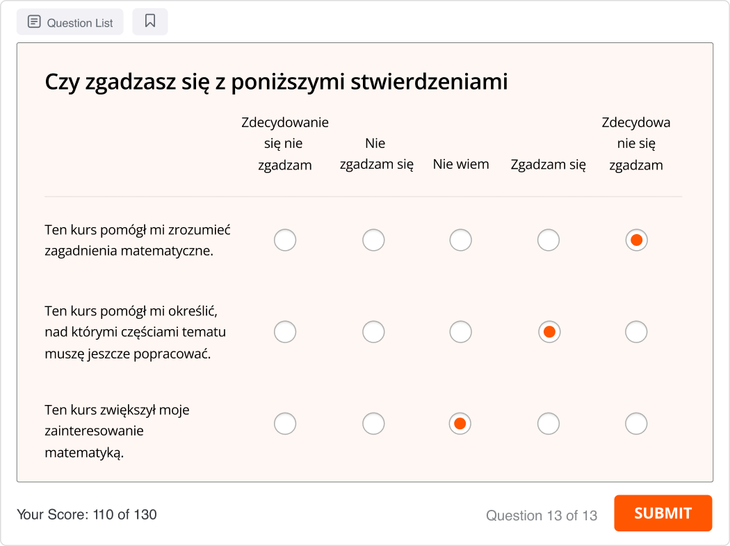 Slajd z ankiety Slajd z ankiety dla uczniów